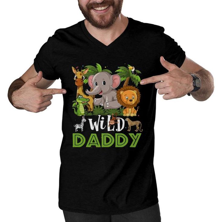 Daddy Of The Wild Zoo Safari Jungle Animal Funny Men V-Neck Tshirt