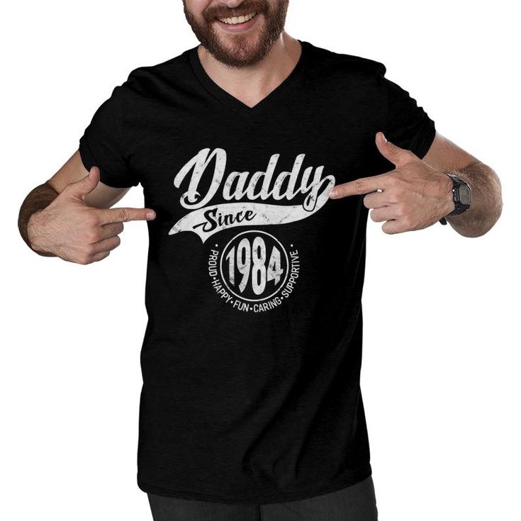 Daddy Since 1984 Father's Day Gift Dad Men Men V-Neck Tshirt