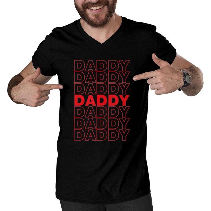 Daddy Thank You Bag Design Funny Cute  Men V-Neck Tshirt
