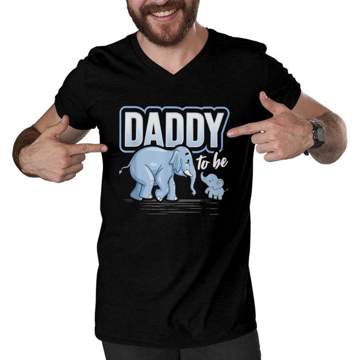 Daddy To Be Elephant Baby Shower Pregnancy Father's Day Men V-Neck Tshirt