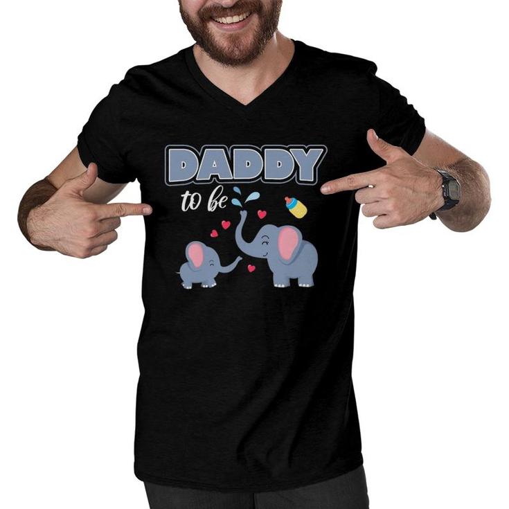 Daddy To Be Pregnancy Elephant Lovers Men V-Neck Tshirt