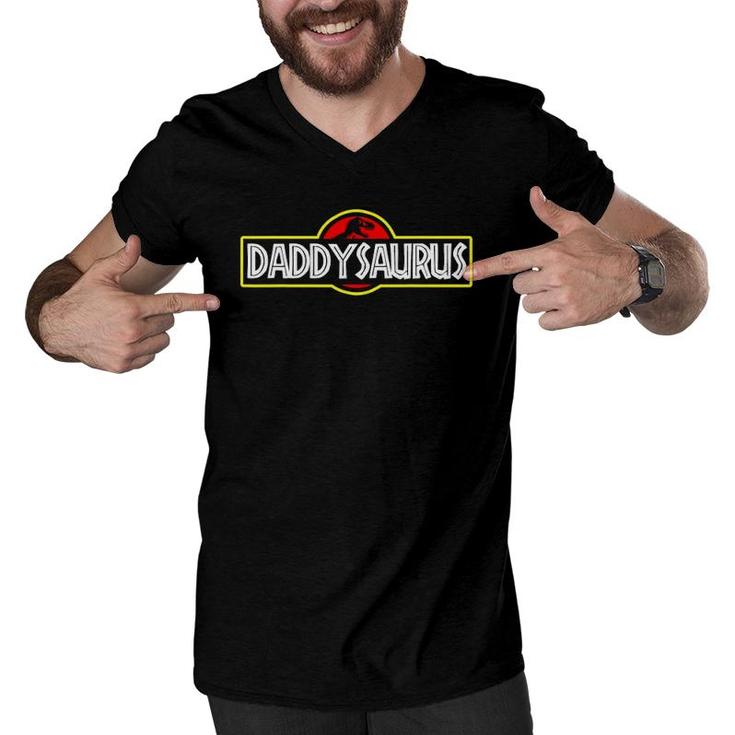 Daddysaurus Daddysaurus Rexfathers Day Men V-Neck Tshirt