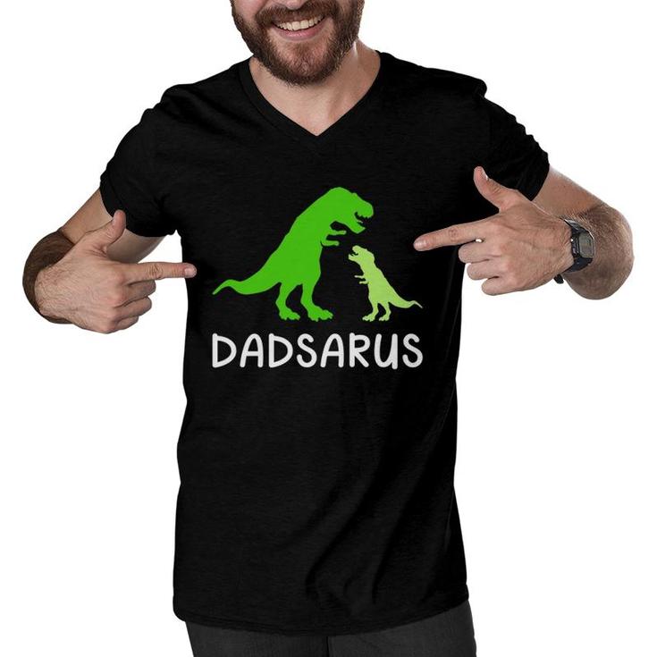 Dadsaurus Dinosaur Funny Father's Day Gift For Daddy  Men V-Neck Tshirt