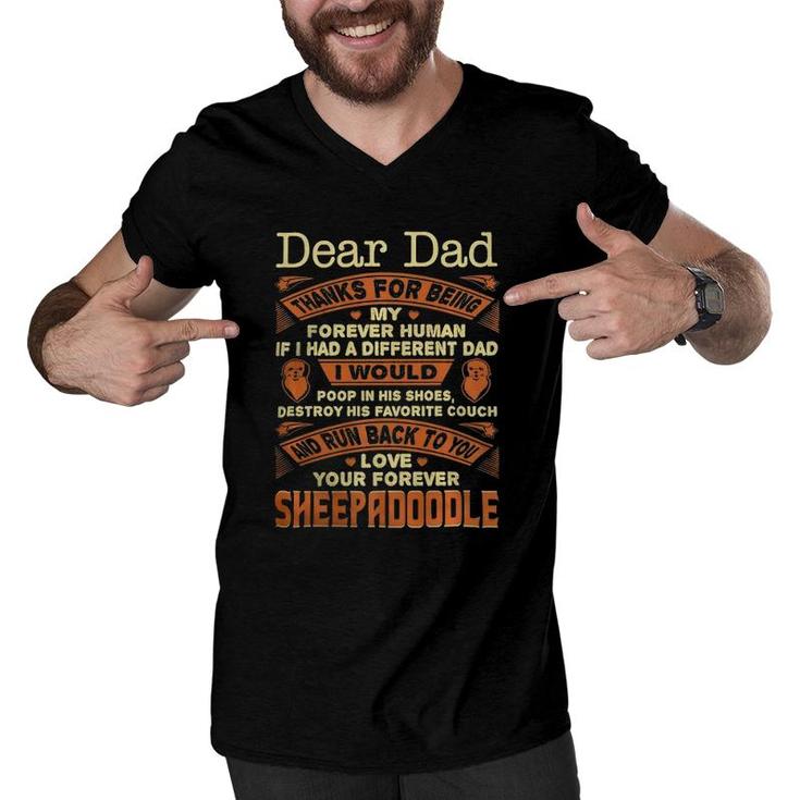 Dear Dad Love Your Forever Sheepadoodle Gift Men V-Neck Tshirt
