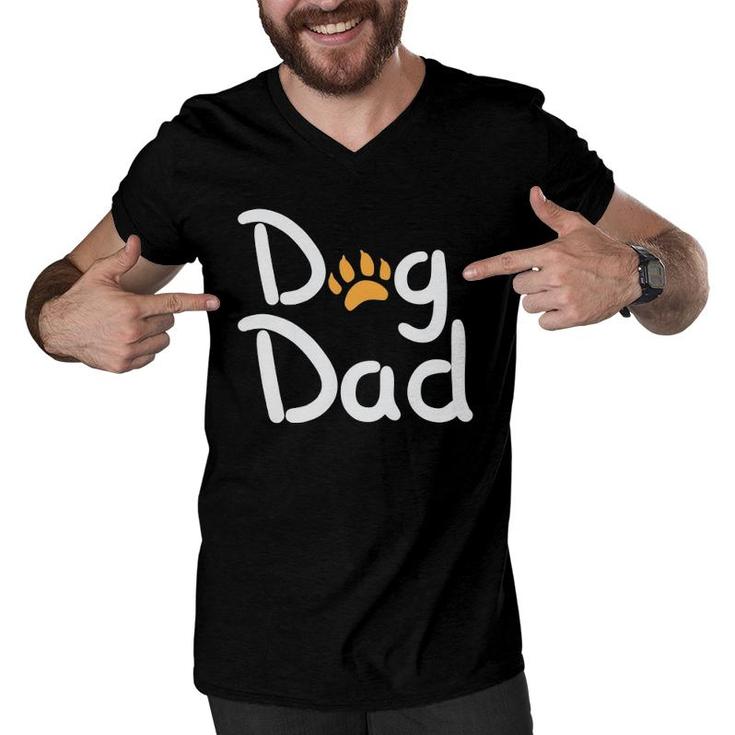 Dog Dad With Paw Print  Men V-Neck Tshirt