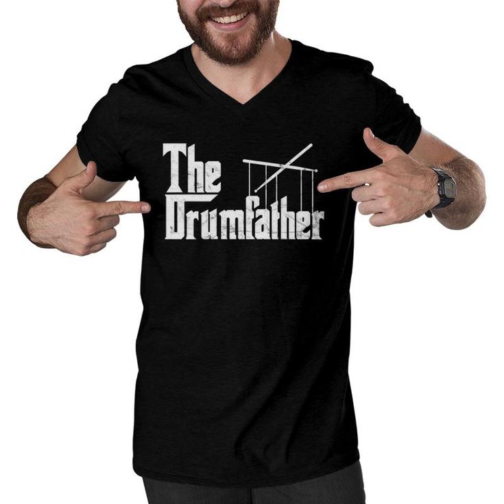 Drummer Humor The Drumfather Funny Drum Kit Men V-Neck Tshirt