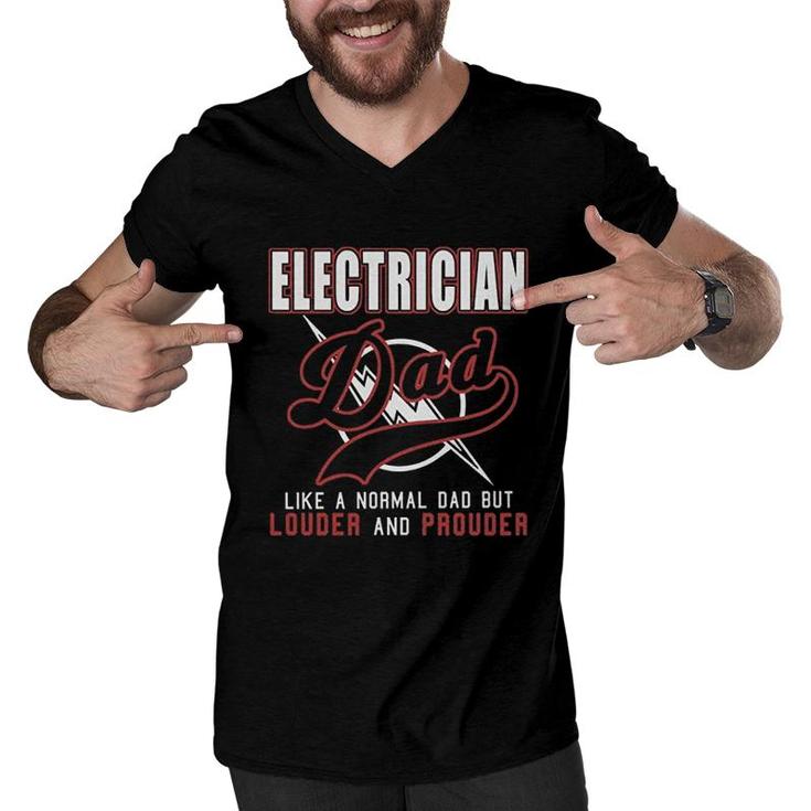Electrician Dad Men V-Neck Tshirt