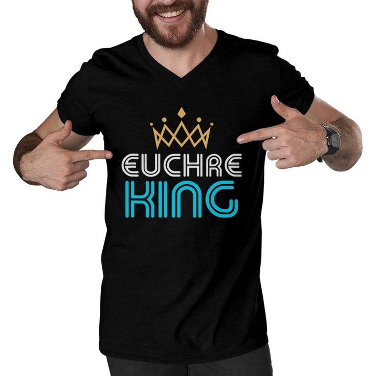 Euchre King Gift For Men Dad Or Grandpa Men V-Neck Tshirt