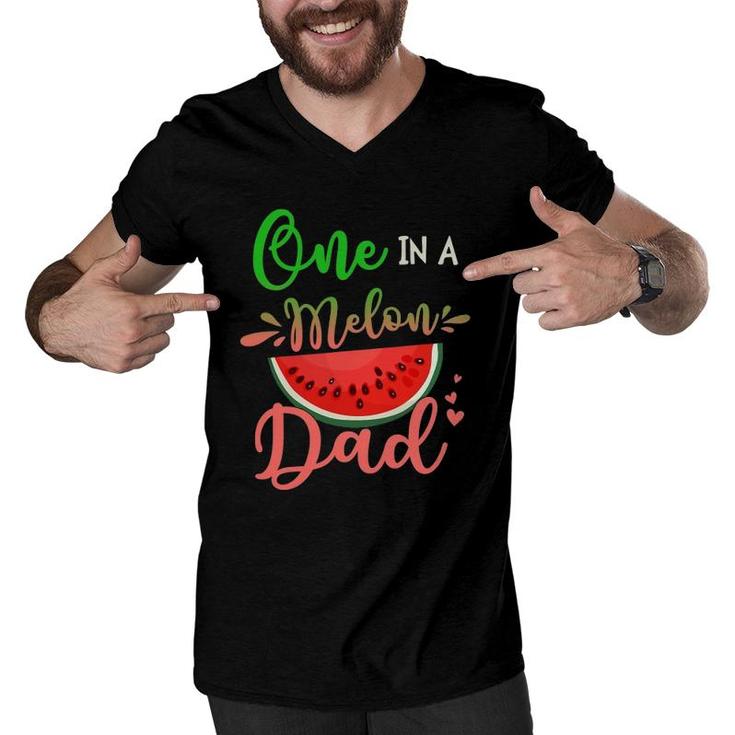 Family One In A Melon Dad Matching Family Tee Men V-Neck Tshirt