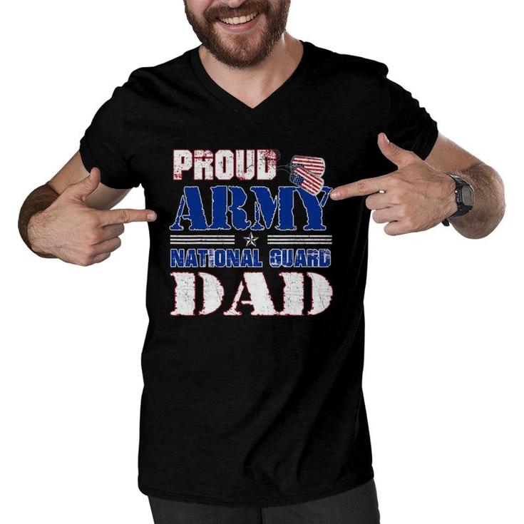 Family Proud Army National Guard Dad Men V-Neck Tshirt