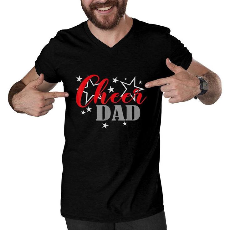 Father's Day Cheerleader Proud Cheer Dad Supporter Men V-Neck Tshirt