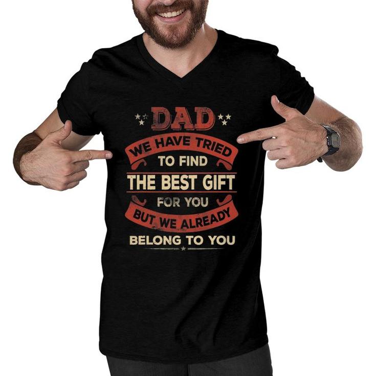 Father's Day  For Dad From Daughter Son Wife Kids Daddy Men V-Neck Tshirt