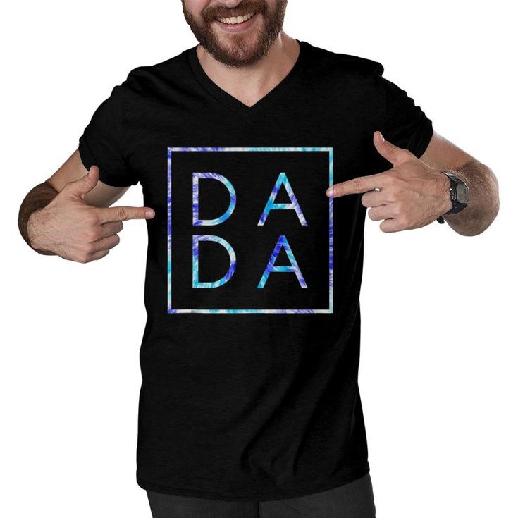Father's Day For New Dad, Dada, Him - Coloful Tie Dye Dada  Men V-Neck Tshirt