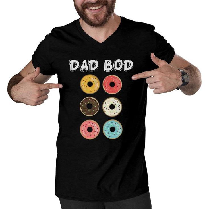 Father's Day Gift Dad Bod Donuts Mens Father Grandpa Men V-Neck Tshirt