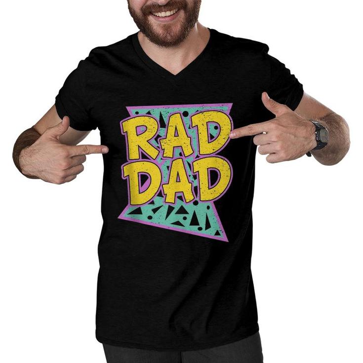 Father's Day Gift For Daddy Rad Dad Men V-Neck Tshirt