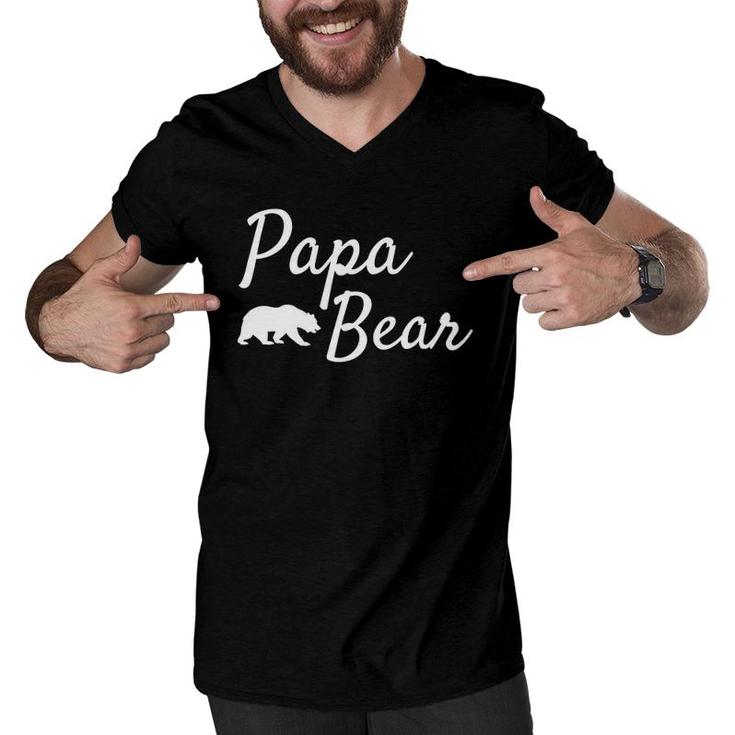 Father's Day Gift From Daughter Son Kids Wife - Men Papa Bear Men V-Neck Tshirt