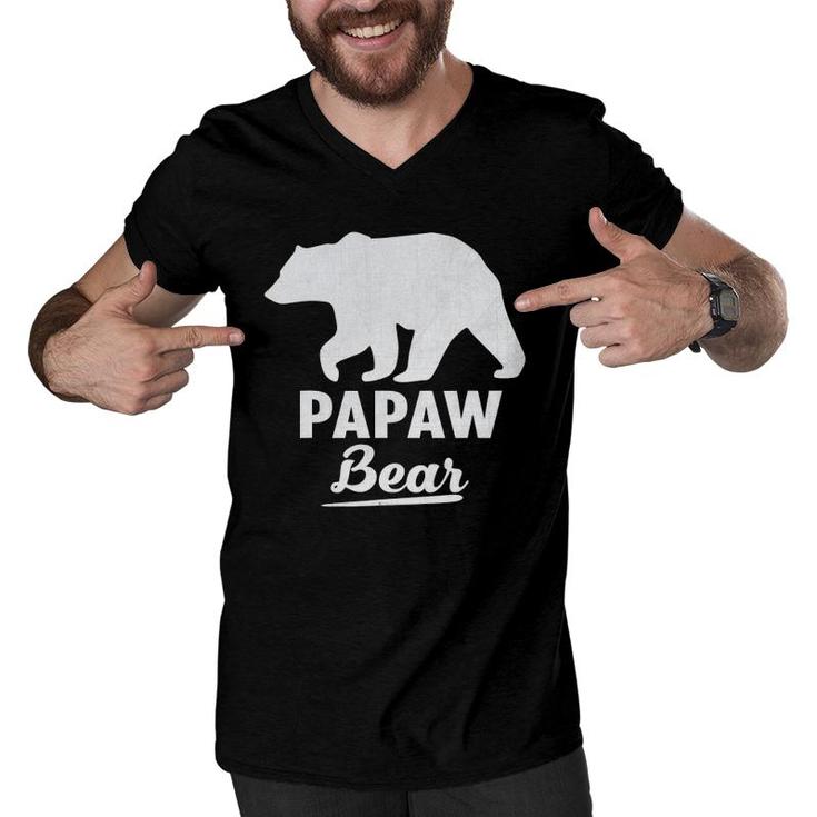 Father's Day Papaw Bear Grandpa Gift Men Men V-Neck Tshirt