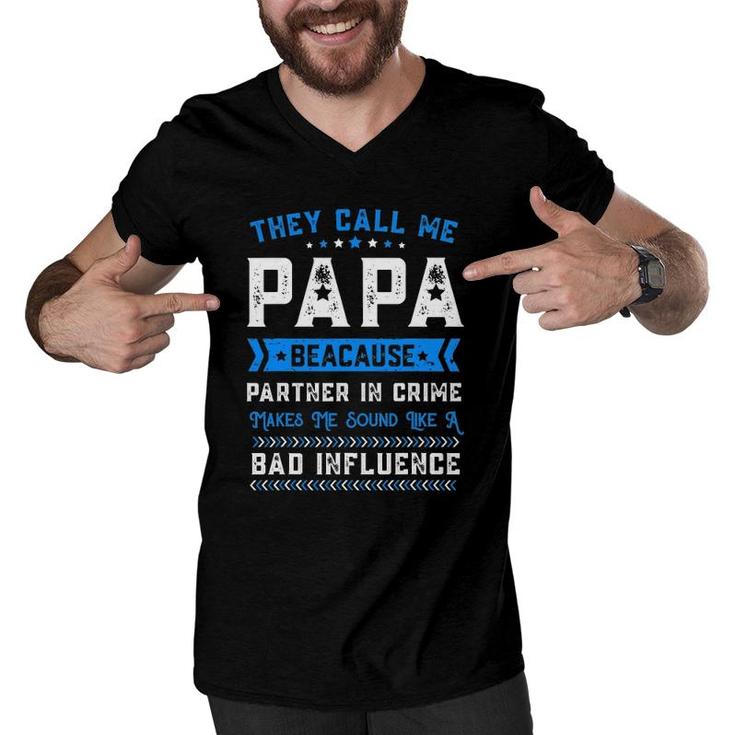 Father's Day They Call Me Papa Because Partner In Crime Men V-Neck Tshirt