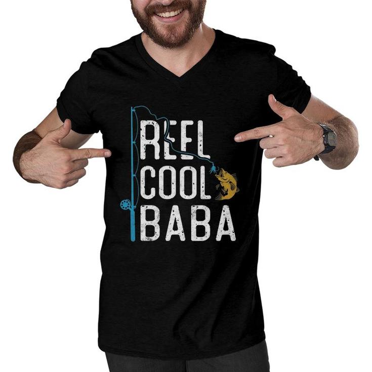 Fishing Reel Cool Baba Father’S Day Gift For Fisherman Baba Men V-Neck Tshirt