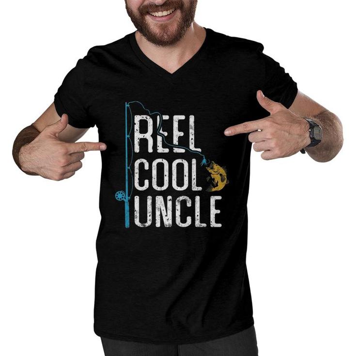 Fishing Reel Cool Uncle Father’S Day Gift Fisherman Uncle Men V-Neck Tshirt