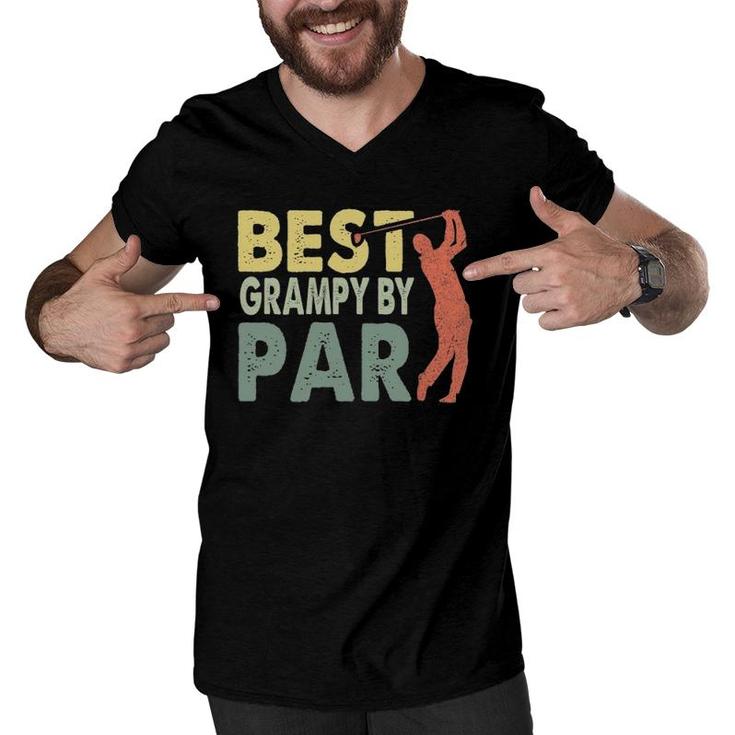 Funny Best Grampy By Par Father's Day Golf Gift Grampy Men V-Neck Tshirt