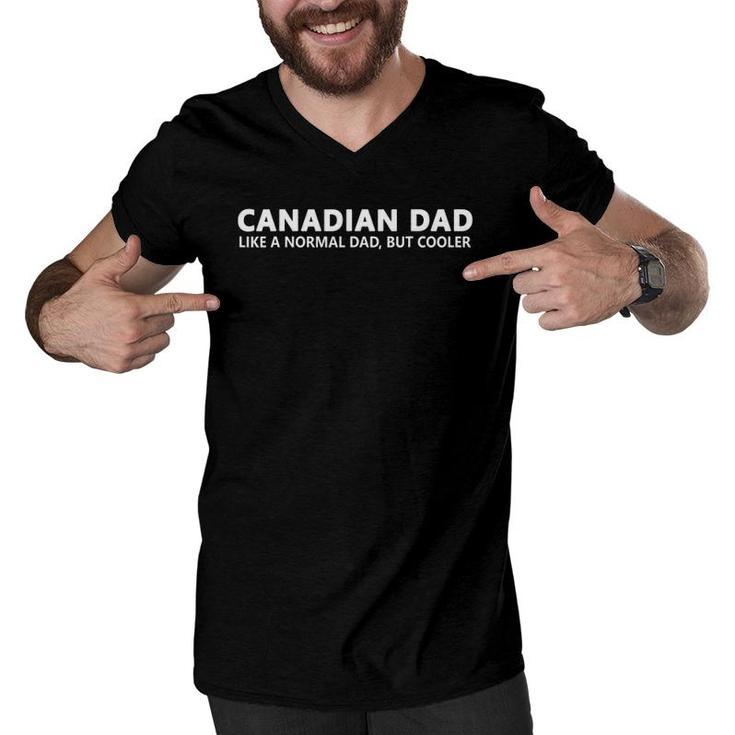 Funny Canadian Father Canadian Dad Men V-Neck Tshirt