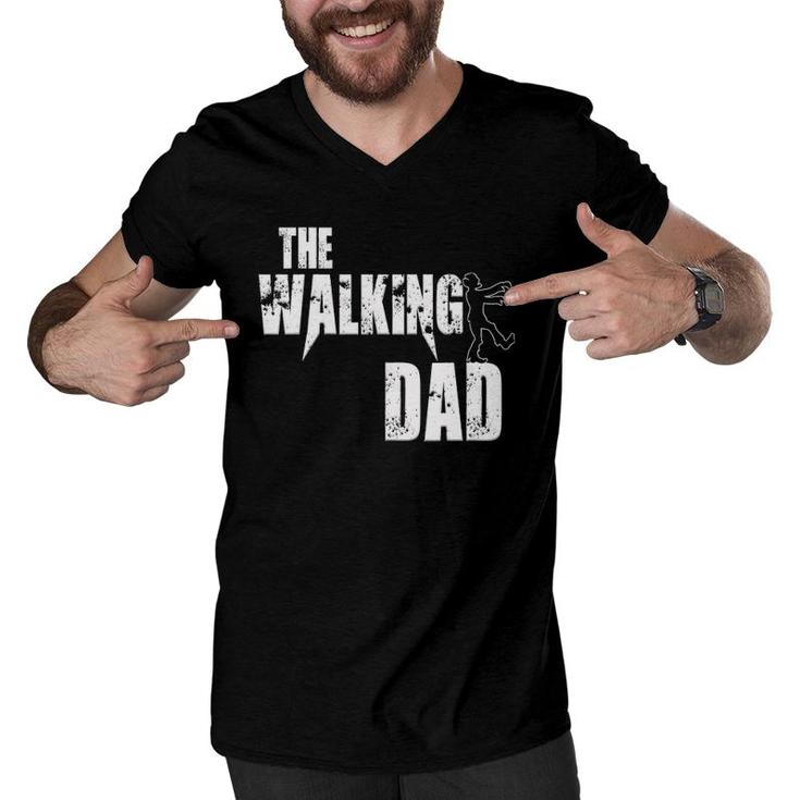 Funny Dad Walking Father Zombie Gifts Men V-Neck Tshirt