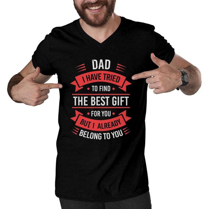 Funny Father's Day  Dad From Daughter Son Wife For Dad Retro Men V-Neck Tshirt