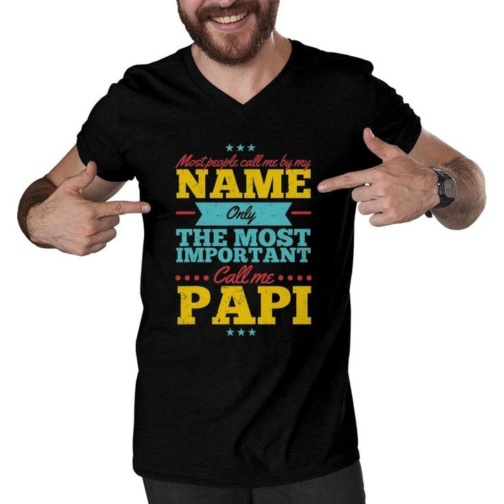Funny Father's Day  For Papi Men From Daughter & Son Men V-Neck Tshirt