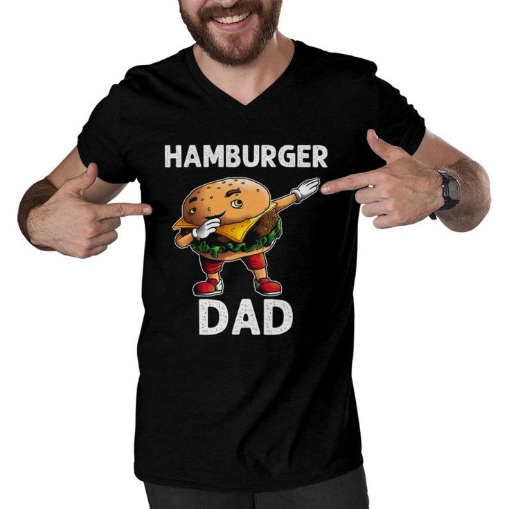 Funny Hamburger Gift For Dad Father Burger Cheeseburger Food Men V-Neck Tshirt
