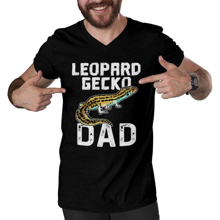Funny Leopard Gecko Graphic Lizard Lover Reptile Dad Men V-Neck Tshirt