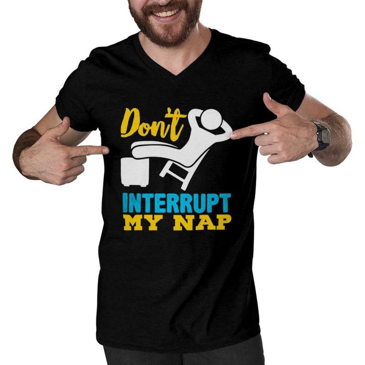 Funny Nap Sleep Tired Dad Sleeping Pajama Gag Men V-Neck Tshirt