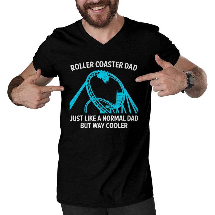 Funny Roller Coaster Designs For Dad Men Amusement Parks Men V-Neck Tshirt