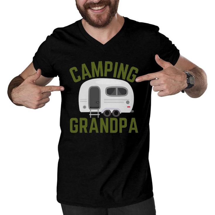 Funny Rv Camping Grandpa Father's Day Camper Men V-Neck Tshirt
