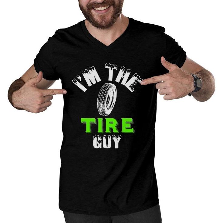 Funny Tire Guy Fix Cars Wheel Nuts Bolts Dad Fun Go Men V-Neck Tshirt