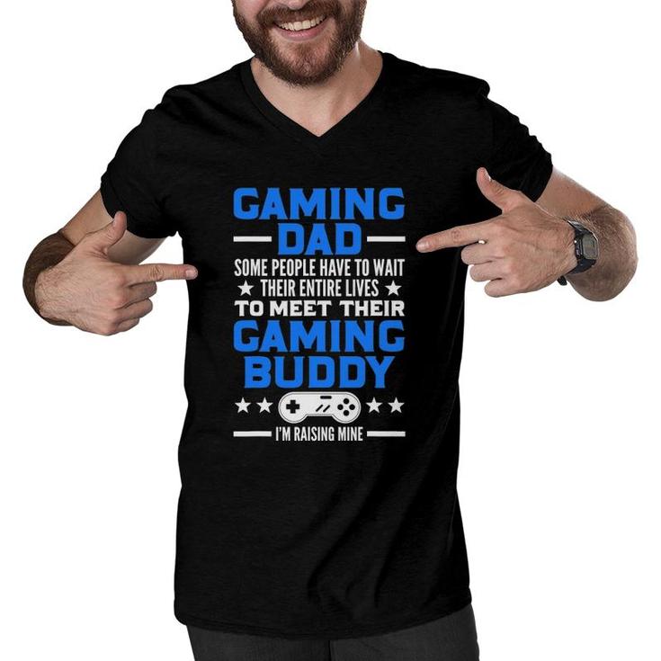 Gamer Father's Day Gift Video Games Gaming Dad Gaming Men V-Neck Tshirt