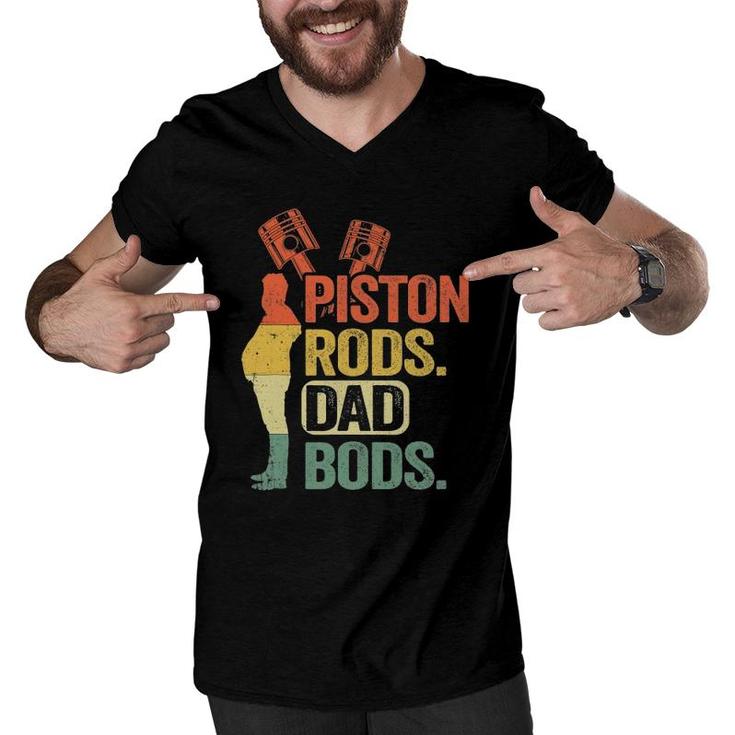 Garage Vintage Mechanic Daddy Piston Rods And Dad Bods Men V-Neck Tshirt