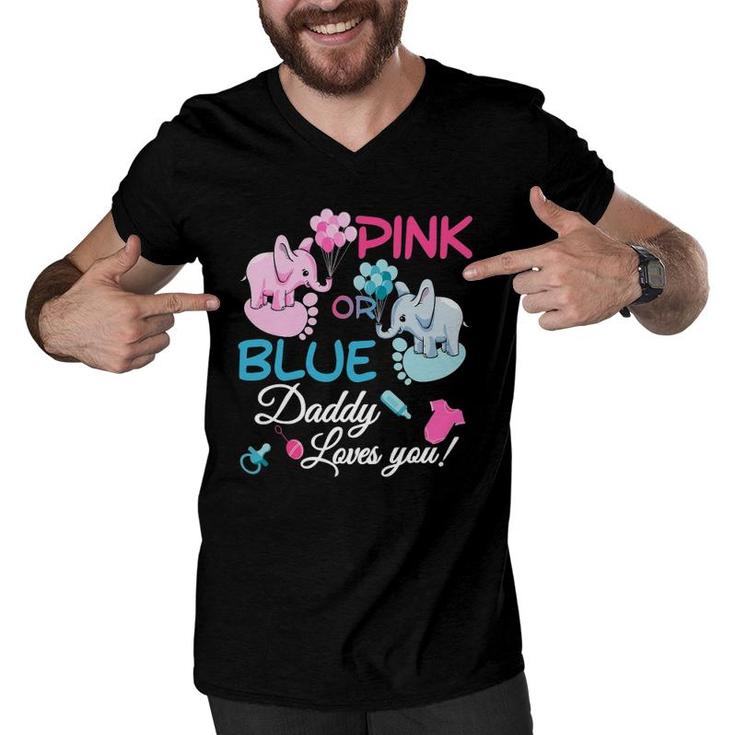 Gender Reveal Party Supplies Daddy Loves You Cute Mens Men V-Neck Tshirt