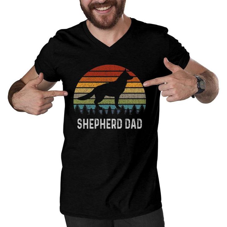 German Shepherd Dad  Retro Gsd Gift Men V-Neck Tshirt