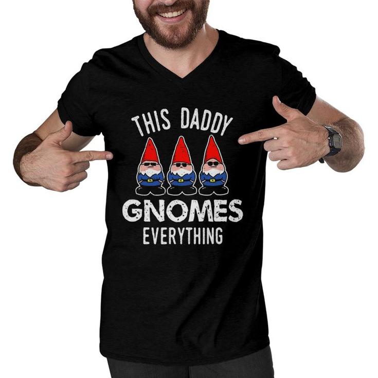 Gnome Gift For Daddy Funny Garden Gnome Saying Men V-Neck Tshirt