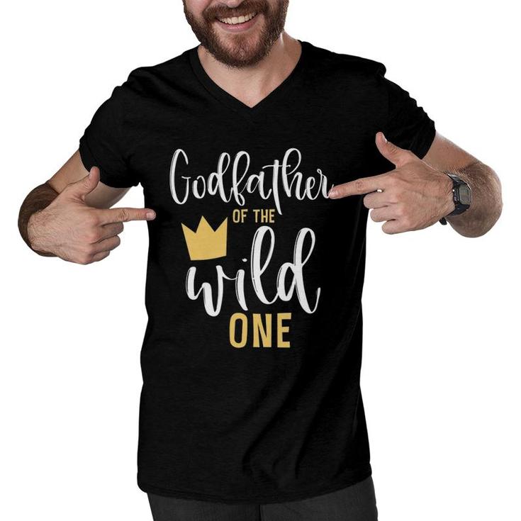 Godfather Of The Wild One  1St Birthday First Thing Tee Men V-Neck Tshirt