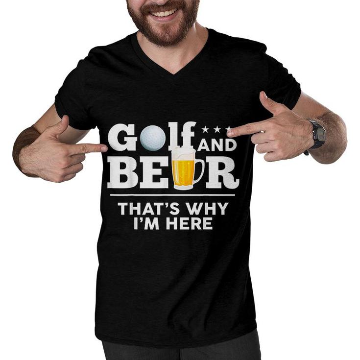 Golf And Beer Joke Dad Funny Fathers Day Drinking Birthday  Men V-Neck Tshirt