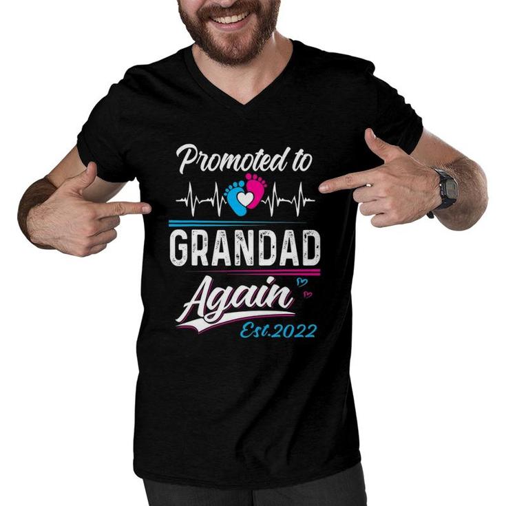 Grandad Gift Promoted To Grandad Again Est 2022 For Men Man Men V-Neck Tshirt