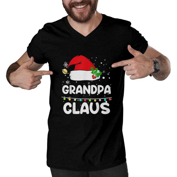 Grandpa Claus Santa Hat Xmas Christmas  Men V-Neck Tshirt
