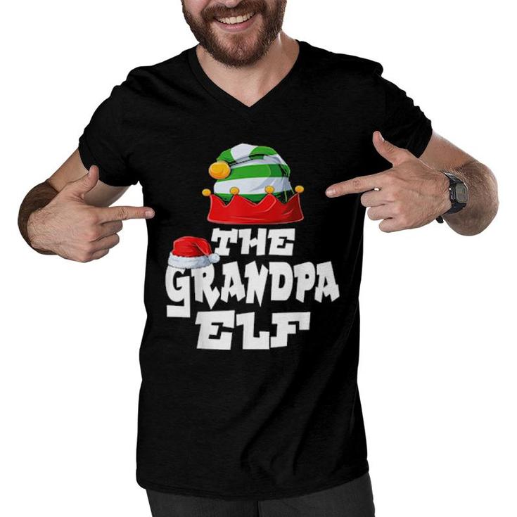Grandpa Elf Family Matching Christmas Group Pajama Pj  Men V-Neck Tshirt