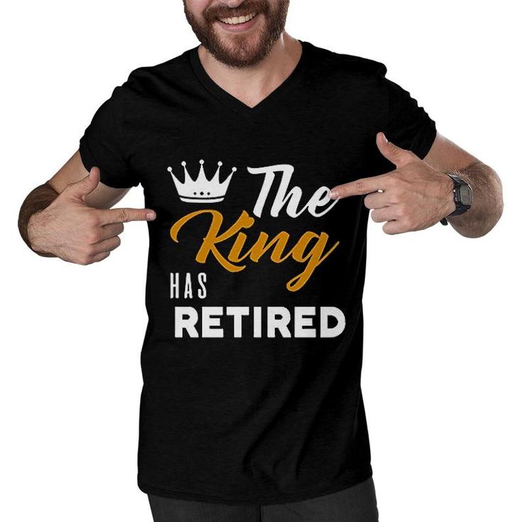 Grandpa Funny King Retired Men V-Neck Tshirt