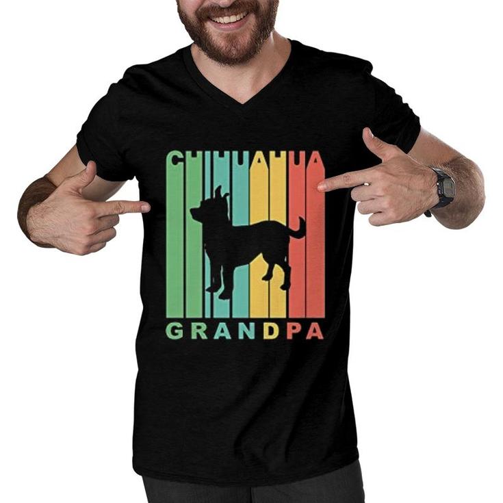Grandparent Chihuahua Grandpa Men V-Neck Tshirt