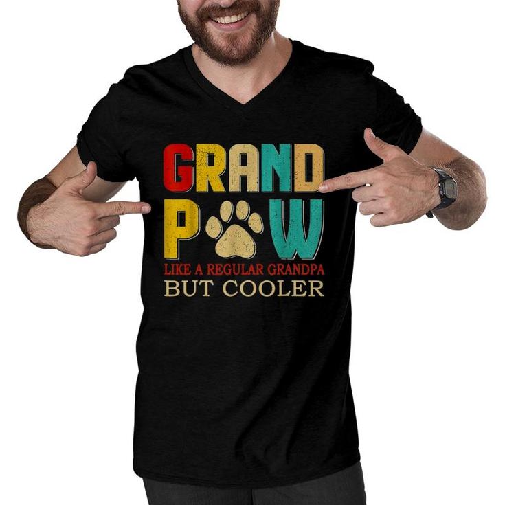 Grandpaw Like A Regular Grandpa But Cooler Retro Vintage Men V-Neck Tshirt
