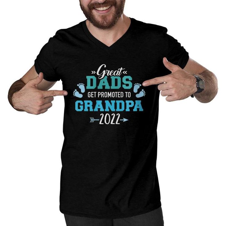 Great Dads Get Promoted To Grandpa 2022 Zip Men V-Neck Tshirt