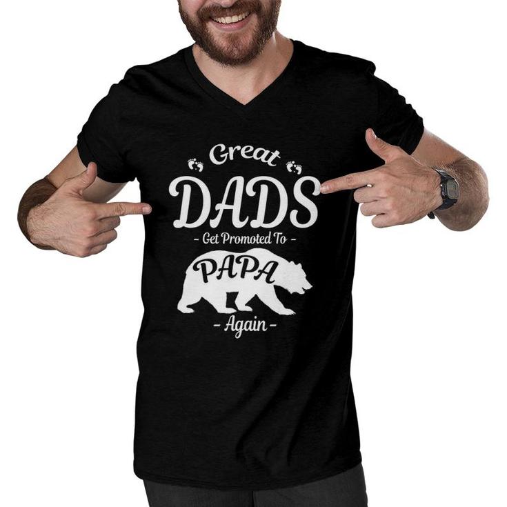 Great Dads Get Promoted To Papa Again Bear S Tees Men V-Neck Tshirt